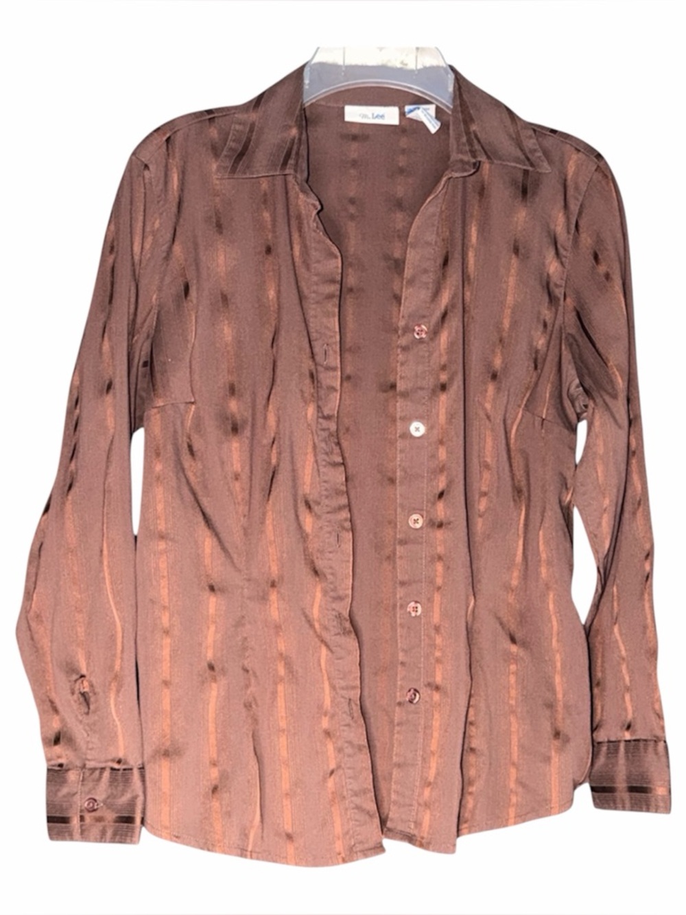 Ms.Lee Brown Button-Down Shirt Size Small - Picture 2 of 7